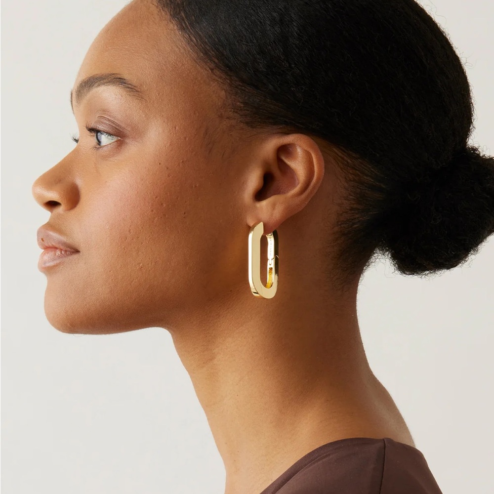 New (worn once) Jenny Bird Mega U link earrings